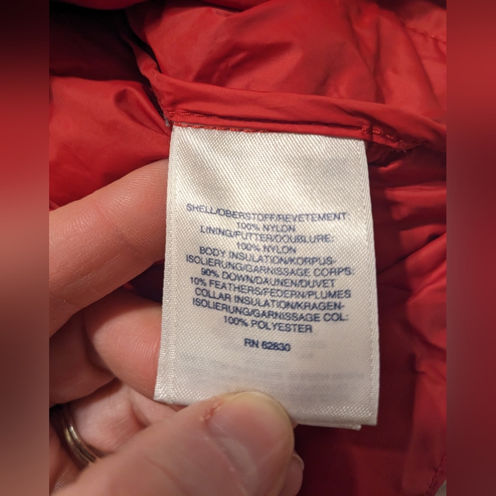 Lands' End Bright Red Lightweight Down Filled Puffer Jacket sz 2X - Picture 7 of 13